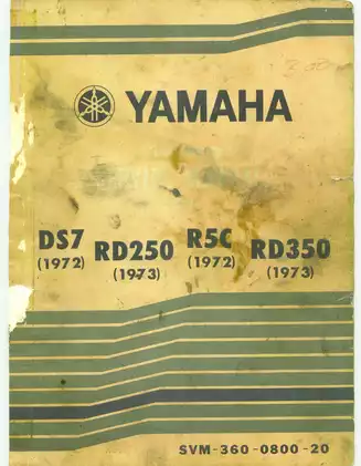1972-1973 Yamaha RD250, RD350, DS7, R5C service and repair manual Preview image 1