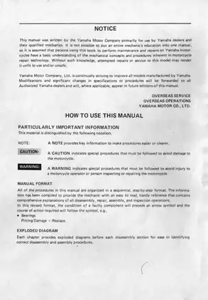 1984 Yamaha 500LC service manual Preview image 3