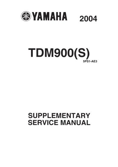 Preview: 2004 Yamaha TDM900(S) Supplementary Service & Repair Manual