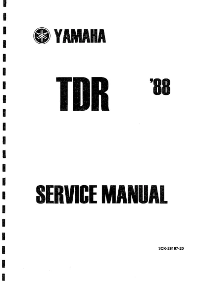 Preview: 1988 Yamaha TDR 250 Service Manual (P/N 3CK-28197-20)