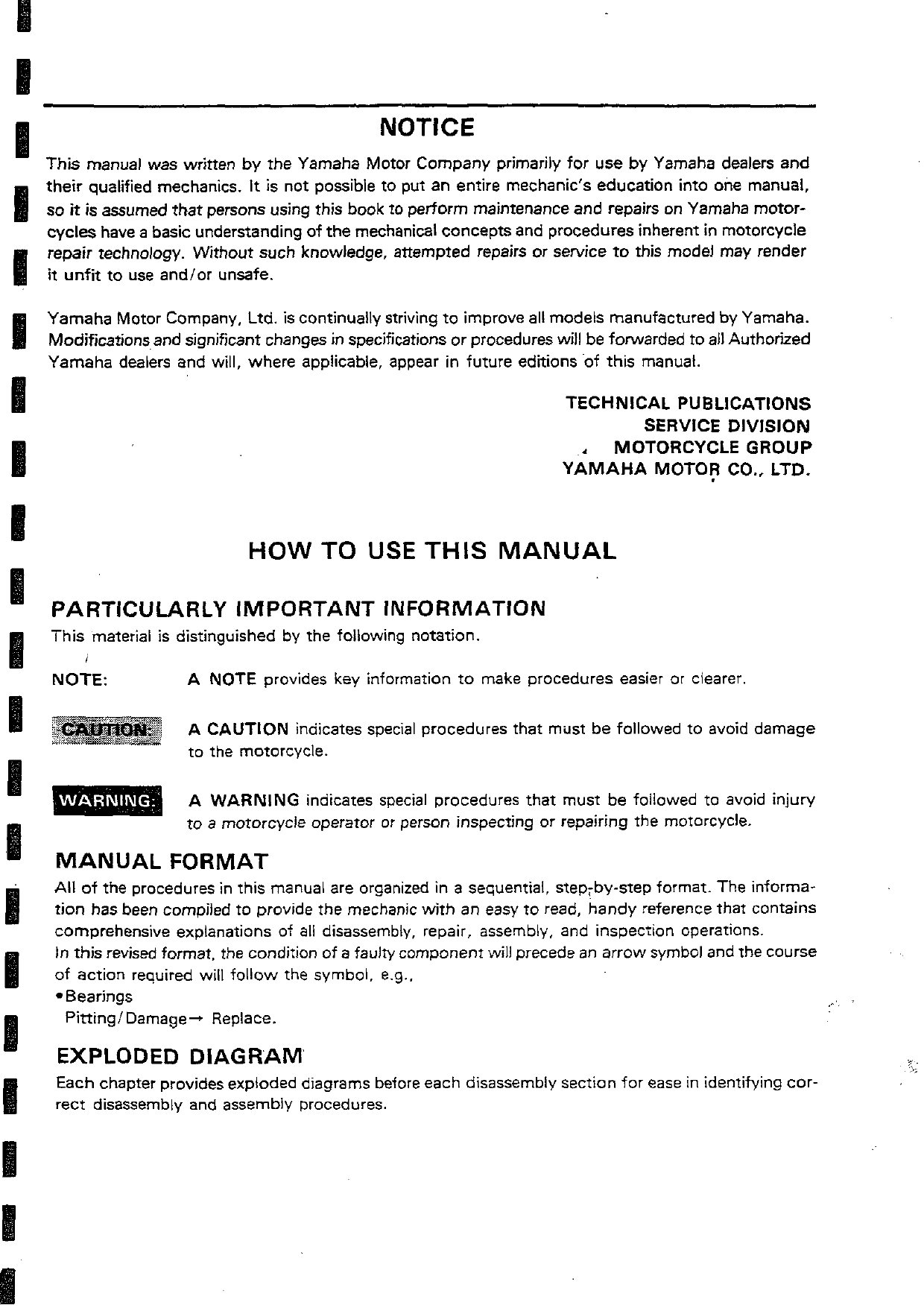1988 Yamaha TDR 250 service, repair manual Preview image 3