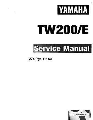 1987-2012 Yamaha TW200/E Trailway service manual Preview image 1