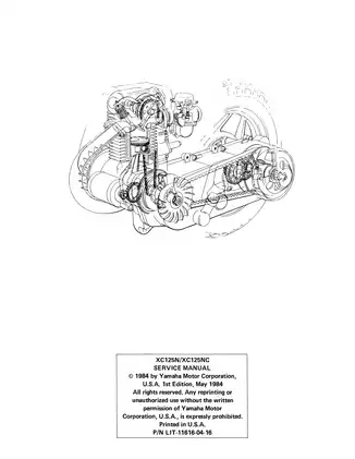 1985 Yamaha XC125N/CN Riva service manual Preview image 2