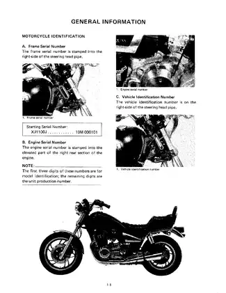 1982 Yamaha XJ1100 Maxim shop manual Preview image 1