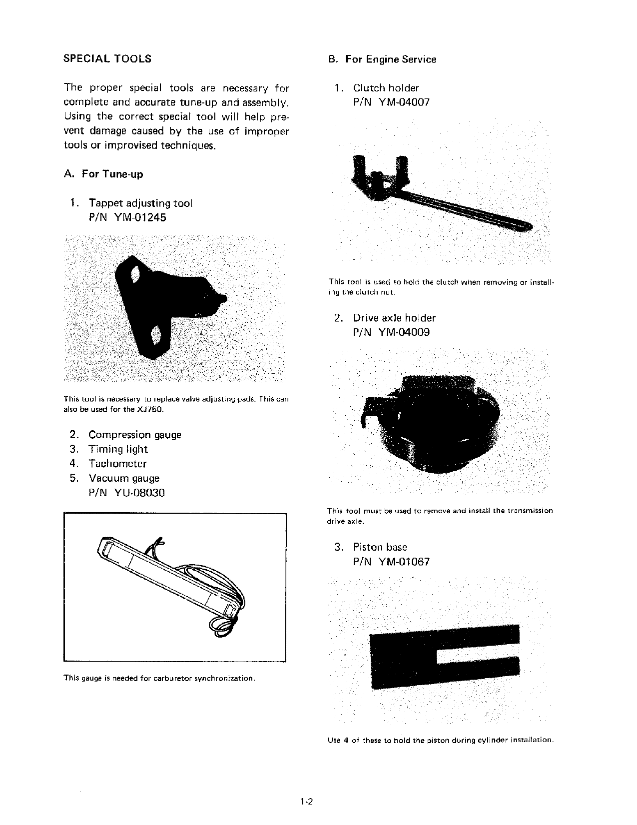 1982 Yamaha XJ1100 Maxim shop manual Preview image 2