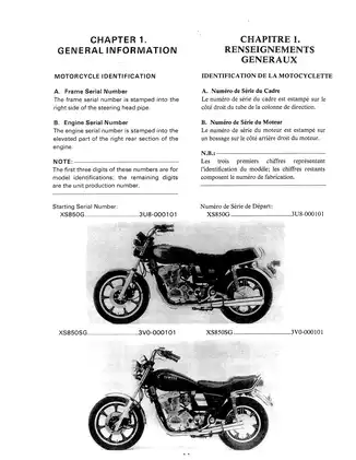 Yamaha 1980 Yamaha XS850, XS850G, XS850SG repair, service manual manual preview page 4 - thumbnail