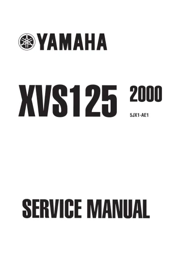Preview: 2000 Yamaha XVS125 Dragstar Service & Repair Manual (P/N 5JX1-AE1)
