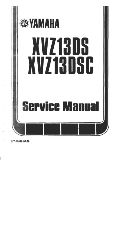 Preview: 1986–1993 Yamaha XVZ13DS, XVZ13DSC Venture Royale Service Manual (P/N LIT-11616-04-96)