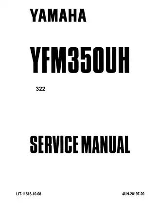1996-1999 Yamaha 350 Big Bear, YFM350 2WD service manual
