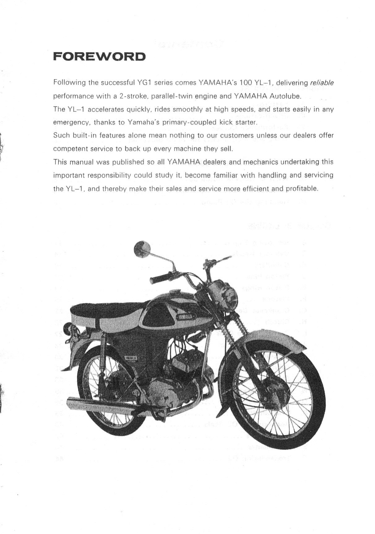 1966-1972 Yamaha YL-1 service manual Preview image 2