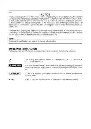 1995-2000 Yamaha YP250M Majesty service manual Preview image 4
