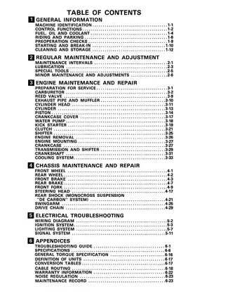 1985-1986 Yamaha YTZ250, TRI-Z service manual Preview image 3