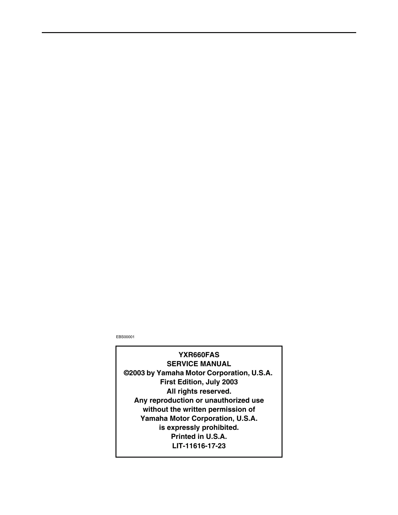 2004-2007 Yamaha Rhino 660, YXR 660, YXR 66 UTV service manual Preview image 2