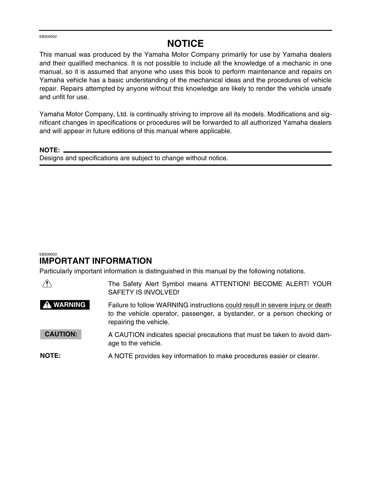 2004-2007 Yamaha Rhino 660, YXR 660, YXR 66 UTV service manual Preview image 3
