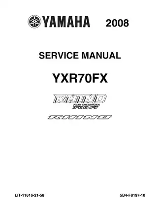 2008 Yamaha Rhino 700, YXR 70, YXR 700 FI UTV repair and shop manual image