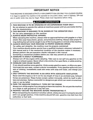 1990 Yamaha YZ125 service manual Preview image 4