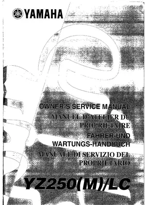 2000 Yamaha YZ250(M)/LC service manual Preview image 1