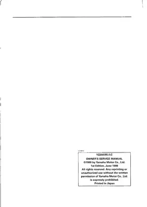 2000 Yamaha YZ250(M)/LC service manual Preview image 2