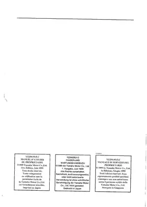 2000 Yamaha YZ250(M)/LC service manual Preview image 3