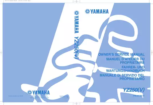 2006 Yamaha YZ250(Y) repair, service manual