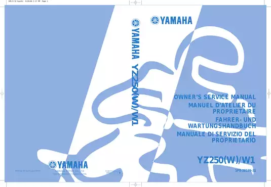 2007 Yamaha YZ250(W)W1 service manual Preview image 1