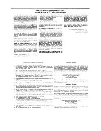 Yamaha 1993 Yamaha YZ250 service, repair manual manual preview page 2 - thumbnail