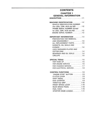 Yamaha 1993 Yamaha YZ250 service, repair manual manual preview page 4 - thumbnail