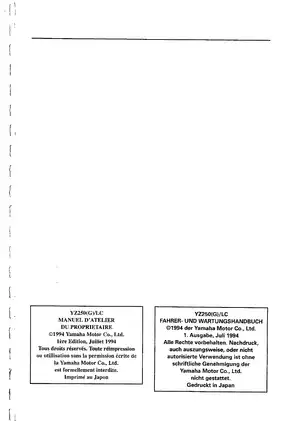 1995-1997 Yamaha YZ250(G)/LC owners service manual Preview image 3