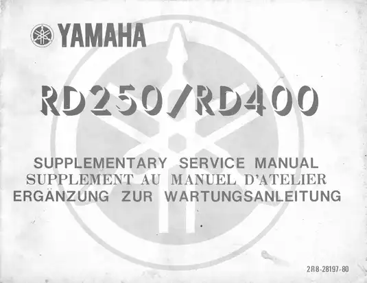 1976-1979 Yamaha RD250, RD400 service manual Preview image 1