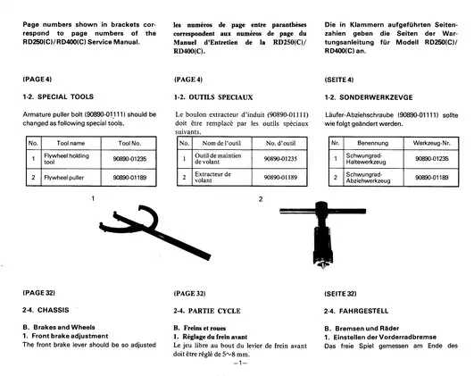 1976-1979 Yamaha RD250, RD400 service manual Preview image 5