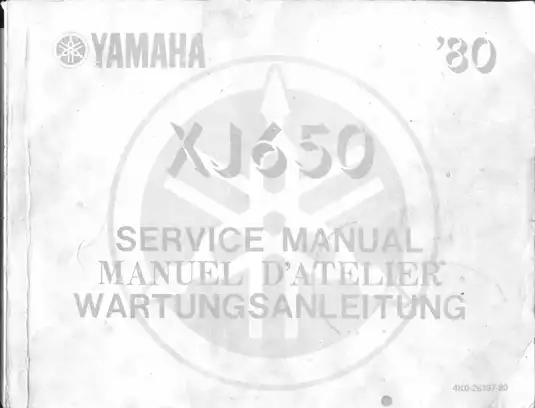 1980-1985 Yamaha XJ650 Maxim Turbo Seca service manual