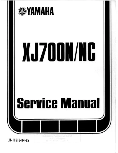 Preview: 1985–1986 Yamaha XJ700N/NC / Maxim-X LE Service Manual (P/N LIT-11616-04-85)