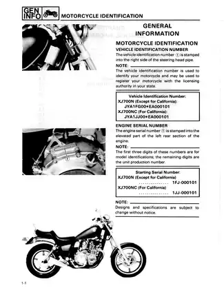 1985-1986 Yamaha XJ700 Maxim-X service manual Preview image 2
