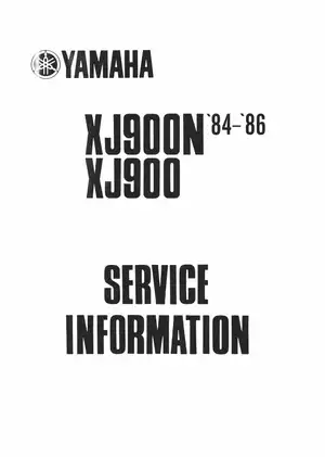 1984-1986 Yamaha XJ900N, XJ900 Fours service manual