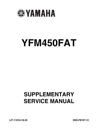 Preview: 2003–2006 Yamaha Kodiak 450 4WD Factory Service Manual Set — 467 Pages (P/N LIT-11616-18-35, 5ND-F8197-12)