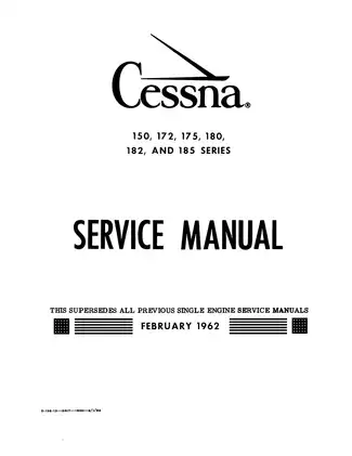 1956-1962 Cessna 172, 177, 180, 182, 185 series aircraft manual