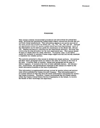 Cessna 150, 172, 175, 180, 182 & 185 Series Service Manual Preview image 3
