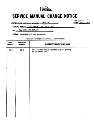 Cessna 100-Series Aircraft Service Manual (1963-1968) Preview image 4