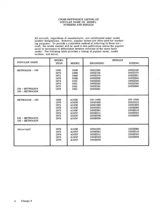 1969-1976 Cessna Skywagon180/185 series aircraft service manual Preview image 4