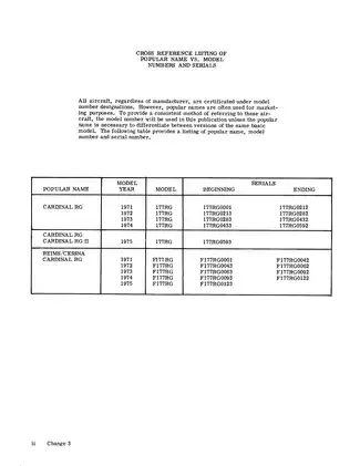 Cessna Cardinal RG Series Service Manual (1971-1975) Preview image 4