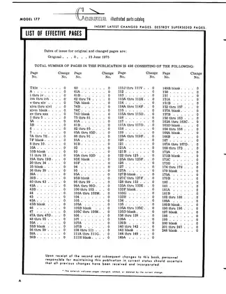 1968-1977 Cessna 177 Cardinal aircraft parts catalog manual Preview image 2