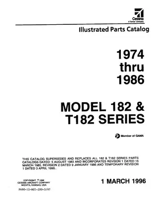 1974-1986 Cessna 182, T182 series aircraft parts catalog Preview image 3