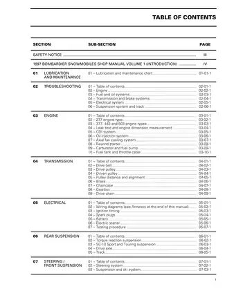 1997 Bombardier Snowmobiles Shop Manual - Complete Guide for Model Maintenance and Repair Preview image 3