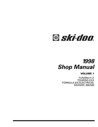 1998 Bombardier Ski-Doo Formula, MX Z, Mach Z snowmobile shop manual Preview image 2