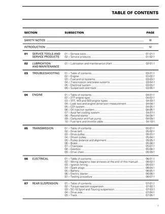 1998 Ski-Doo Service Manual for Tundra II LT, Touring E/LE, Formula S/S Electric, and Skandic Models Preview image 3