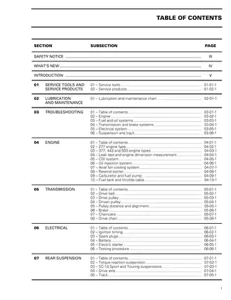 1999 Ski-Doo Formula , MX Z , Mach Z snowmobile shop manual Preview image 3