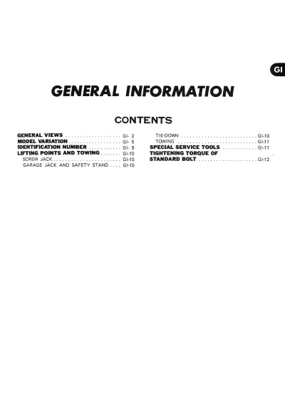 Preview: Nissan Patrol MQ 160-61 1980–1987 Service Manual (P/N SM4E0160G0)