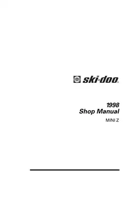 1998 Ski-Doo Mini Z Snowmobile Shop Manual Preview image 2