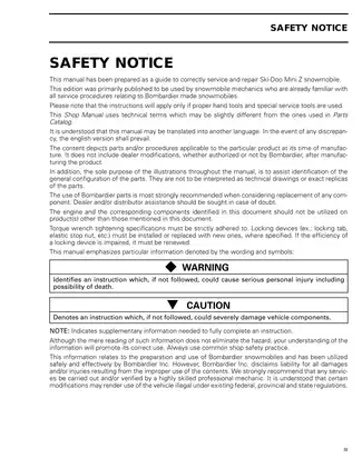 Ski-Doo Mini Z Snowmobile Service Manual (Model Year Unspecified) Preview image 5