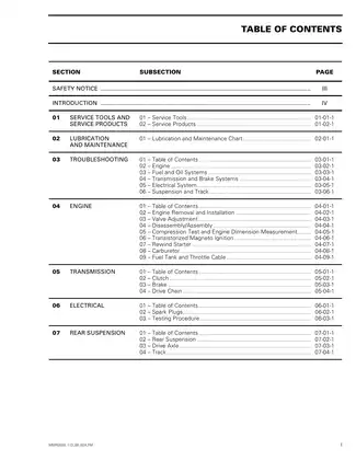 Ski-Doo Mini Z Shop Manual | Detailed Vehicle Repair Guide Preview image 3